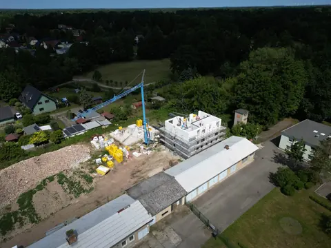 Luftbild vom Juni 2025: Rohbau Haus 3